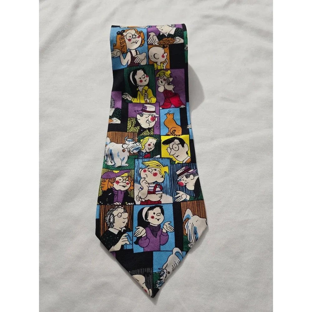 Dennis The Menace vintage Made In USA 100% Imported Silk Tie